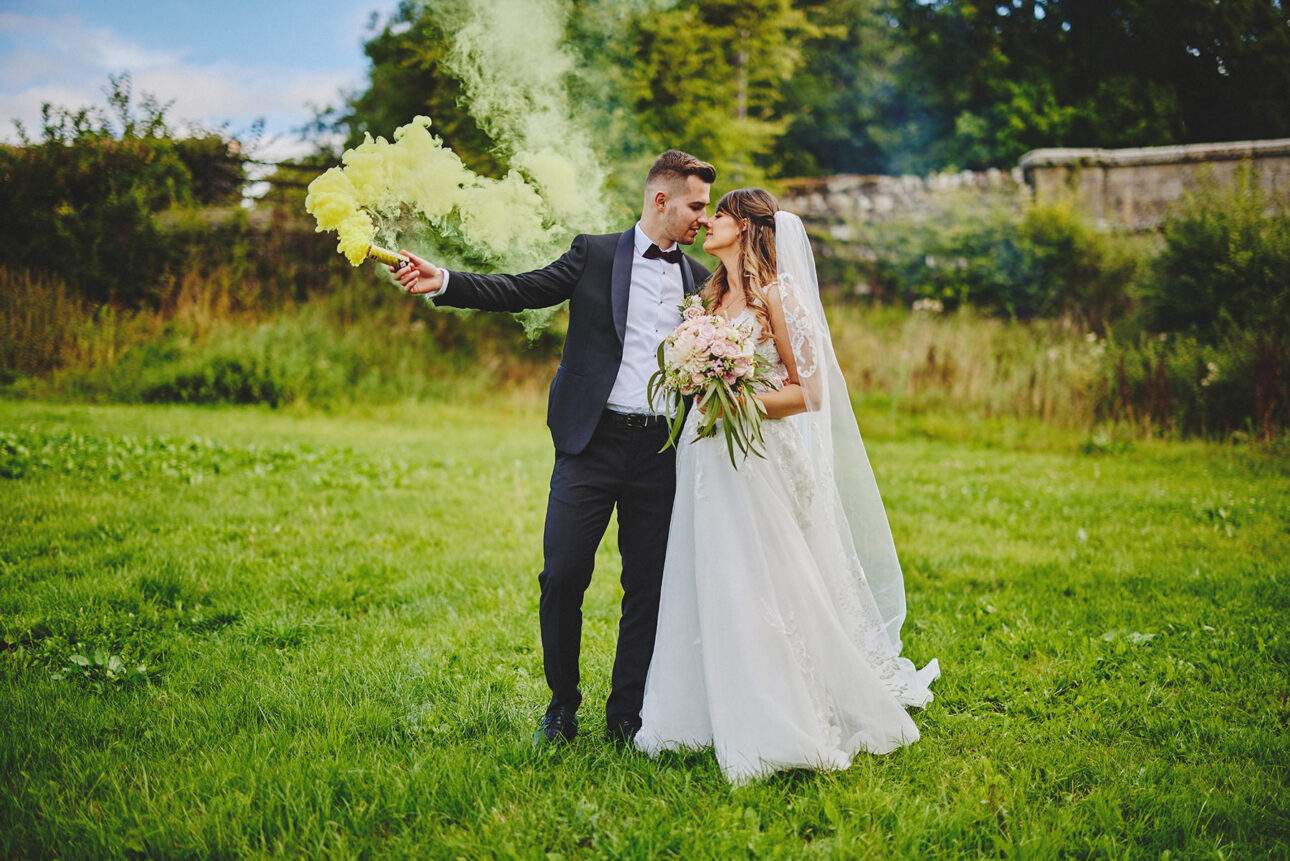 smoke bombs wedding