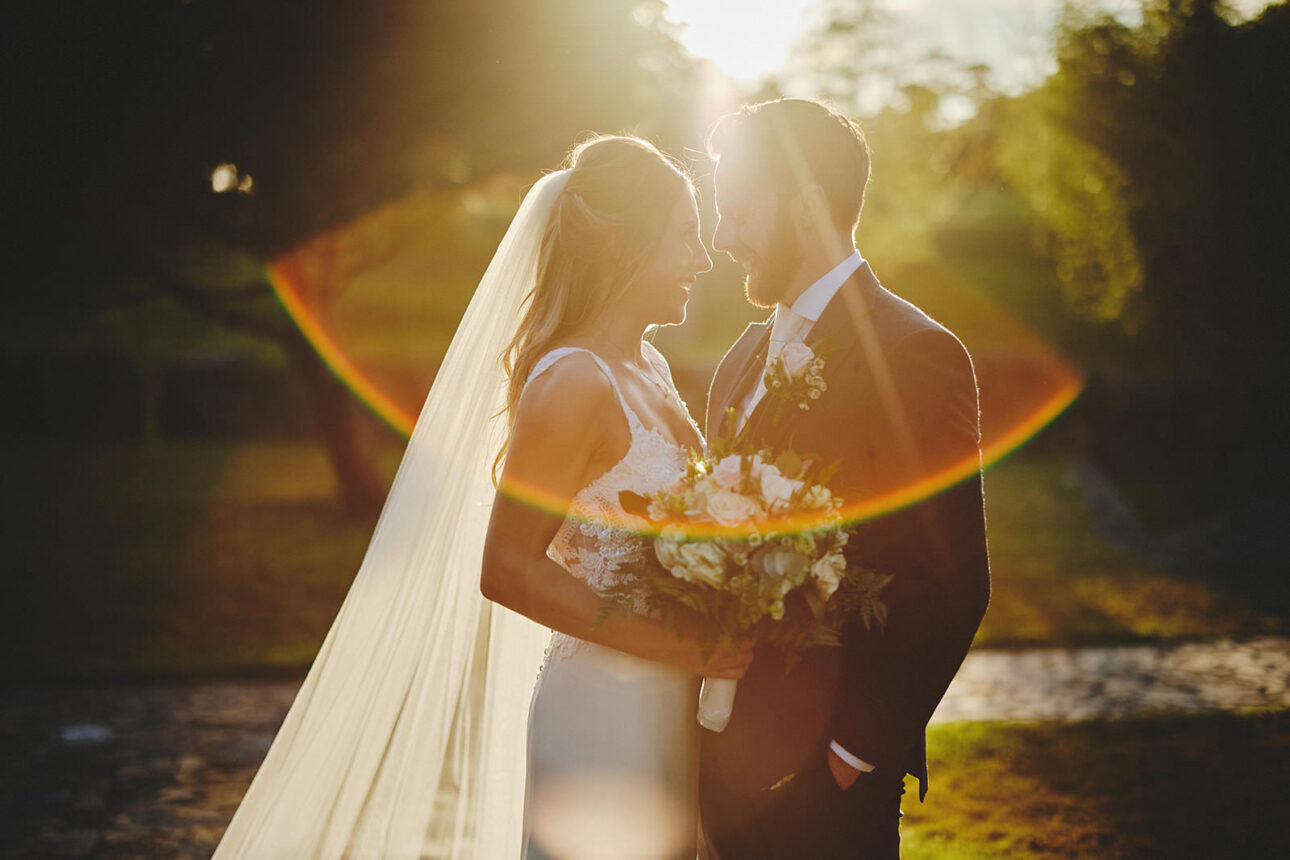 Stunning Autumn Sunset Wedding Photos